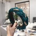 New Style Braid Pleated Fabric Alloy Chain Headband